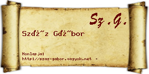 Száz Gábor névjegykártya